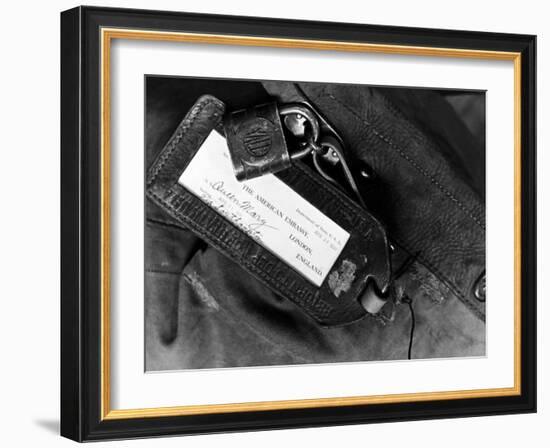 Label of a Diplomatic Pouch from State Dept. Building, Sent to London on the S.S. Queen Mary-Alfred Eisenstaedt-Framed Photographic Print