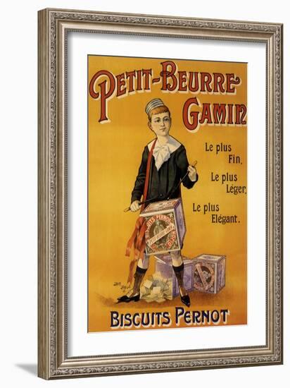 Label of Pernot Biscuits: Petit Beurre Gamin, c.1901-Jack Abeille-Framed Giclee Print