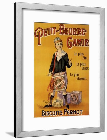 Label of Pernot Biscuits: Petit Beurre Gamin, c.1901-Jack Abeille-Framed Giclee Print