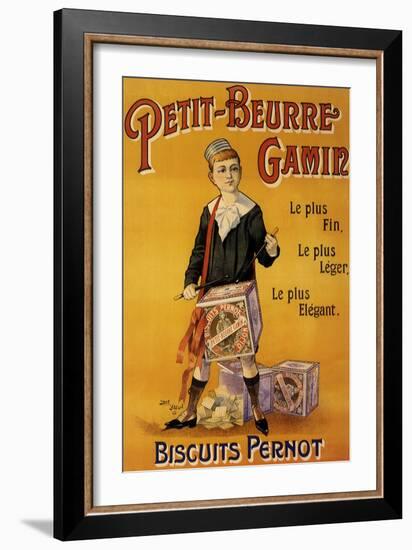 Label of Pernot Biscuits: Petit Beurre Gamin, c.1901-Jack Abeille-Framed Giclee Print