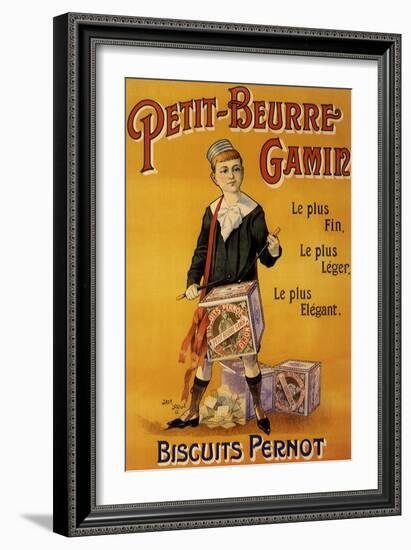 Label of Pernot Biscuits: Petit Beurre Gamin, c.1901-Jack Abeille-Framed Giclee Print