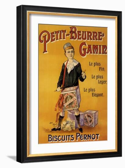 Label of Pernot Biscuits: Petit Beurre Gamin, c.1901-Jack Abeille-Framed Giclee Print