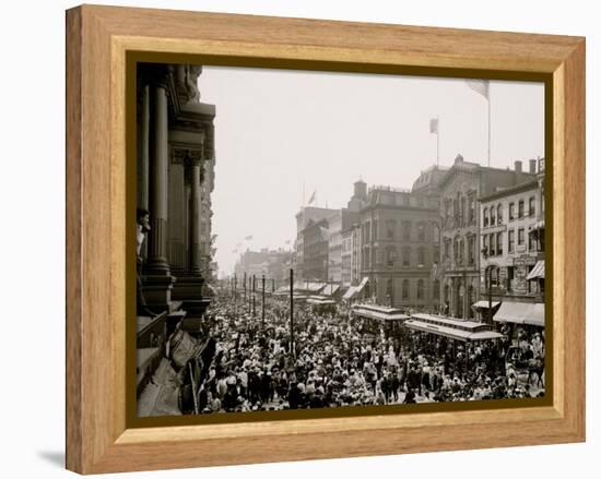 Labor Day Crowd, Main St., Buffalo, N.Y.-null-Framed Stretched Canvas