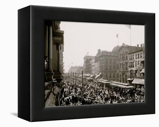 Labor Day Crowd, Main St., Buffalo, N.Y.-null-Framed Stretched Canvas