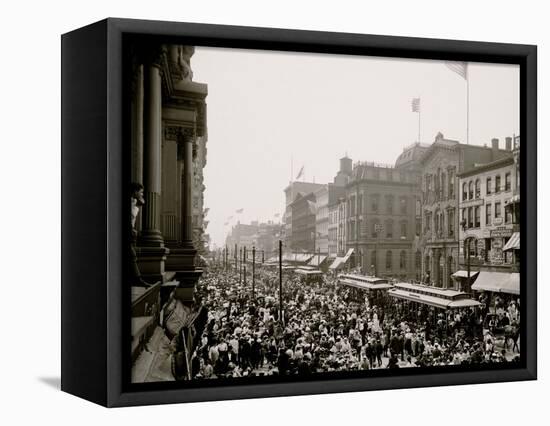 Labor Day Crowd, Main St., Buffalo, N.Y.-null-Framed Stretched Canvas