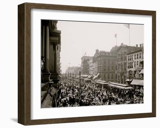 Labor Day Crowd, Main St., Buffalo, N.Y.-null-Framed Photo