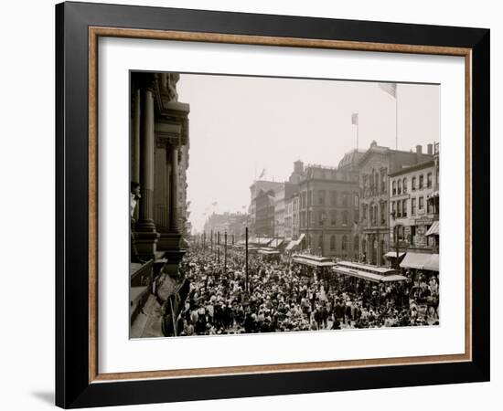 Labor Day Crowd, Main St., Buffalo, N.Y.-null-Framed Photo