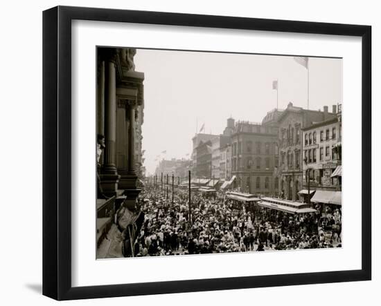 Labor Day Crowd, Main St., Buffalo, N.Y.-null-Framed Photo