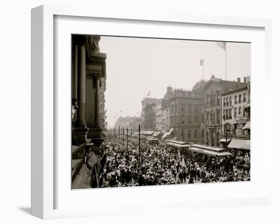 Labor Day Crowd, Main St., Buffalo, N.Y.-null-Framed Photo