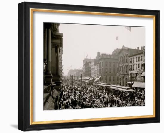 Labor Day Crowd, Main St., Buffalo, N.Y.-null-Framed Photo