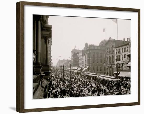 Labor Day Crowd, Main St., Buffalo, N.Y.-null-Framed Photo