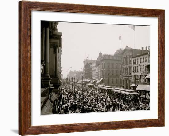 Labor Day Crowd, Main St., Buffalo, N.Y.-null-Framed Photo