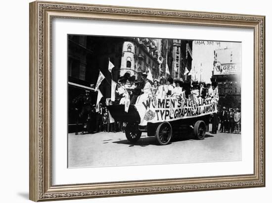 Labor Day Parade Float Photograph - New York, NY-Lantern Press-Framed Art Print