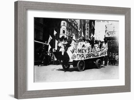 Labor Day Parade Float Photograph - New York, NY-Lantern Press-Framed Art Print