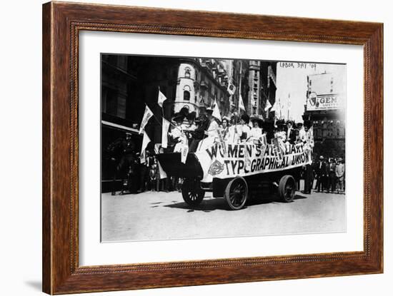 Labor Day Parade Float Photograph - New York, NY-Lantern Press-Framed Art Print