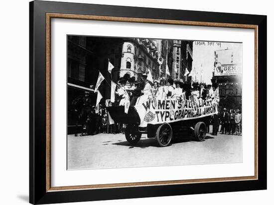 Labor Day Parade Float Photograph - New York, NY-Lantern Press-Framed Art Print