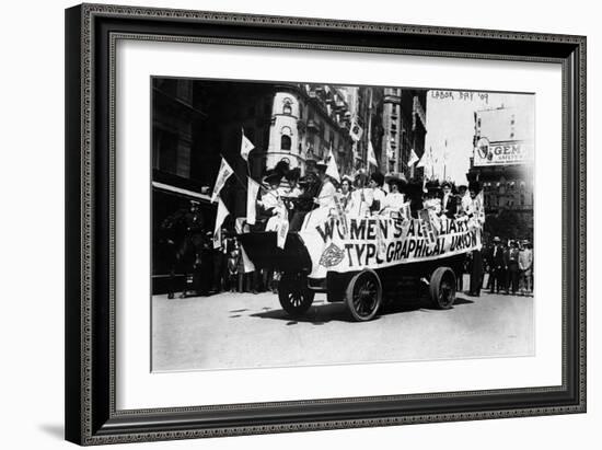 Labor Day Parade Float Photograph - New York, NY-Lantern Press-Framed Art Print