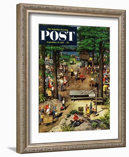 "Labor Day Picnic" Saturday Evening Post Cover, September 11, 1954-Stevan Dohanos-Framed Giclee Print