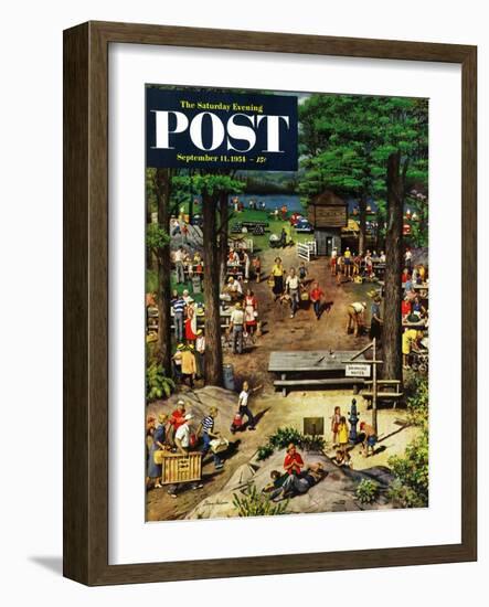 "Labor Day Picnic" Saturday Evening Post Cover, September 11, 1954-Stevan Dohanos-Framed Giclee Print