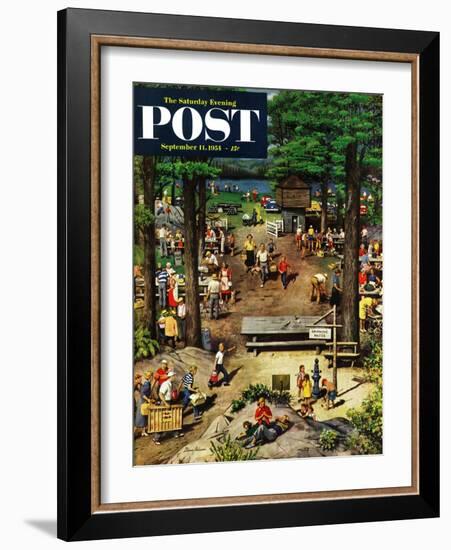 "Labor Day Picnic" Saturday Evening Post Cover, September 11, 1954-Stevan Dohanos-Framed Giclee Print