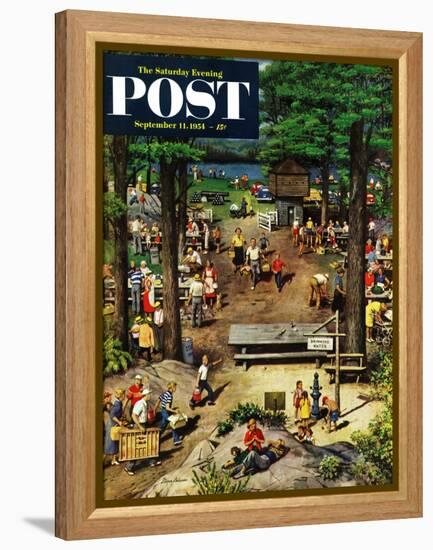 "Labor Day Picnic" Saturday Evening Post Cover, September 11, 1954-Stevan Dohanos-Framed Premier Image Canvas