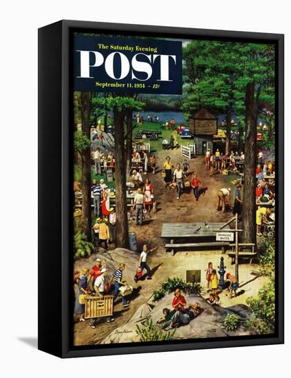 "Labor Day Picnic" Saturday Evening Post Cover, September 11, 1954-Stevan Dohanos-Framed Premier Image Canvas