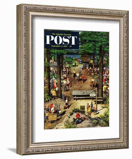 "Labor Day Picnic" Saturday Evening Post Cover, September 11, 1954-Stevan Dohanos-Framed Giclee Print