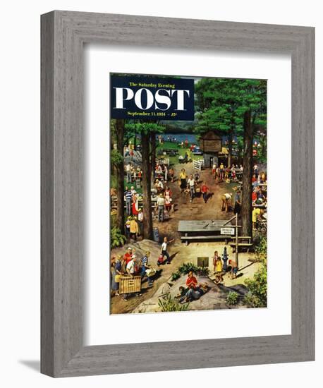 "Labor Day Picnic" Saturday Evening Post Cover, September 11, 1954-Stevan Dohanos-Framed Giclee Print