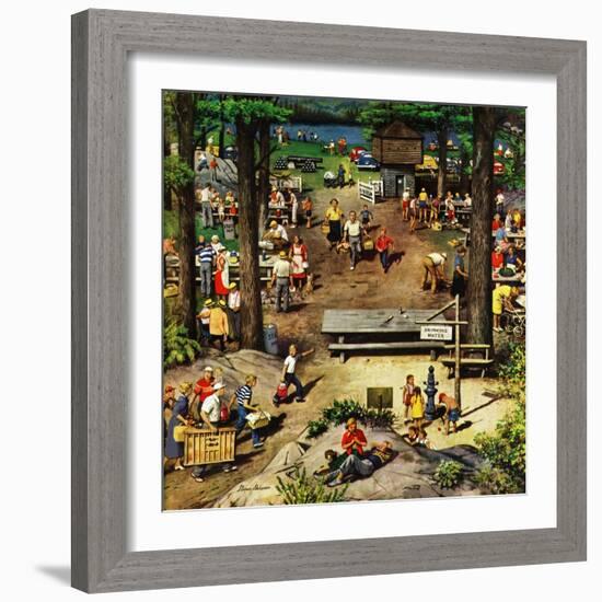 "Labor Day Picnic", September 11, 1954-Stevan Dohanos-Framed Giclee Print