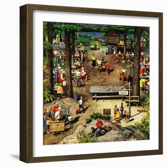 "Labor Day Picnic", September 11, 1954-Stevan Dohanos-Framed Giclee Print