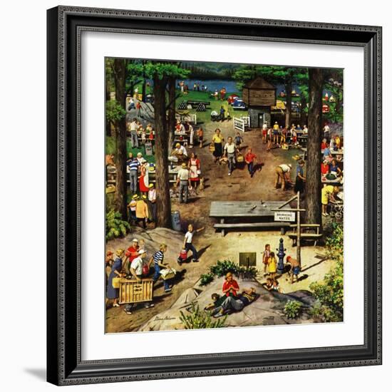 "Labor Day Picnic", September 11, 1954-Stevan Dohanos-Framed Giclee Print