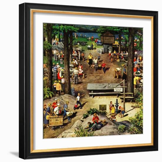 "Labor Day Picnic", September 11, 1954-Stevan Dohanos-Framed Giclee Print