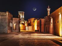 Night View of the Streets of the Old Arab City Dubai UAE-Laborant-Framed Photographic Print