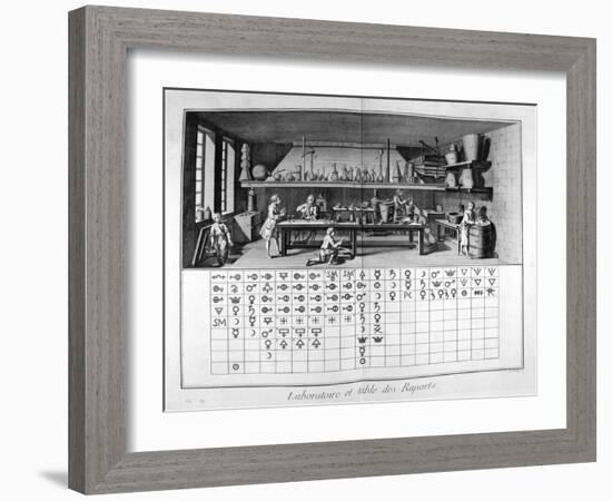 Laboratory and Chart, 1751-1777-Denis Diderot-Framed Giclee Print