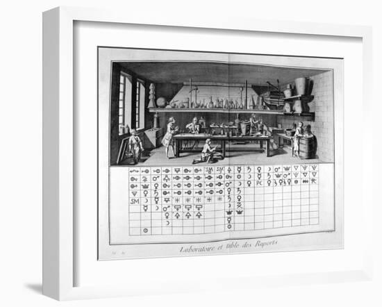 Laboratory and Chart, 1751-1777-Denis Diderot-Framed Giclee Print