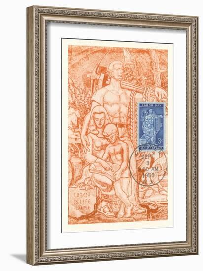 Laborer and Family, Labor Is Life-null-Framed Giclee Print