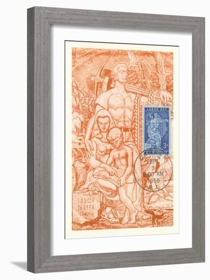 Laborer and Family, Labor Is Life-null-Framed Giclee Print