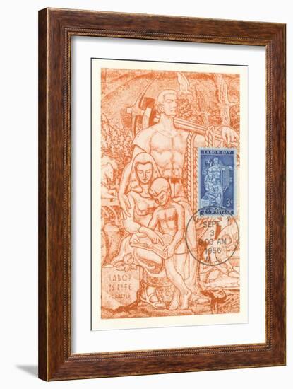 Laborer and Family, Labor Is Life-null-Framed Giclee Print