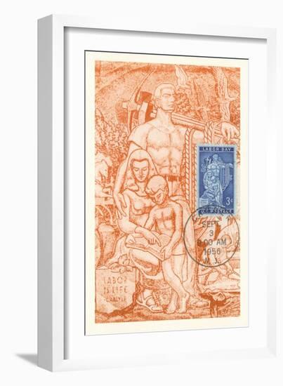 Laborer and Family, Labor Is Life-null-Framed Giclee Print