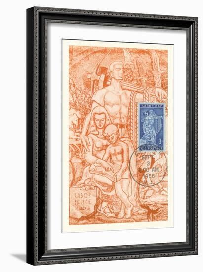 Laborer and Family, Labor Is Life-null-Framed Giclee Print