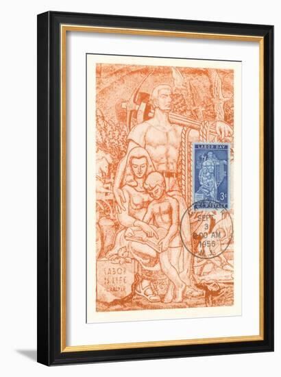 Laborer and Family, Labor Is Life-null-Framed Giclee Print