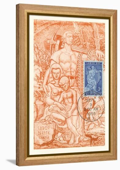 Laborer and Family, Labor Is Life-null-Framed Premier Image Canvas