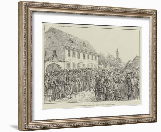 Labour Riots in Hungary, Outside the Townhall at Bekes Csaba-Johann Nepomuk Schonberg-Framed Giclee Print