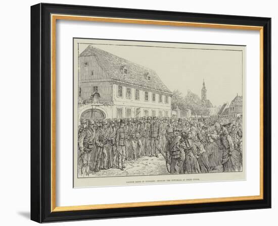 Labour Riots in Hungary, Outside the Townhall at Bekes Csaba-Johann Nepomuk Schonberg-Framed Giclee Print