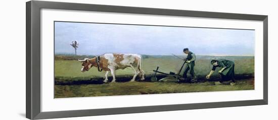 Labourer and Peasant Planting Potatoes, c.1884-Vincent van Gogh-Framed Giclee Print
