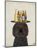 Labradoodle Black Beer Lover-Fab Funky-Mounted Art Print