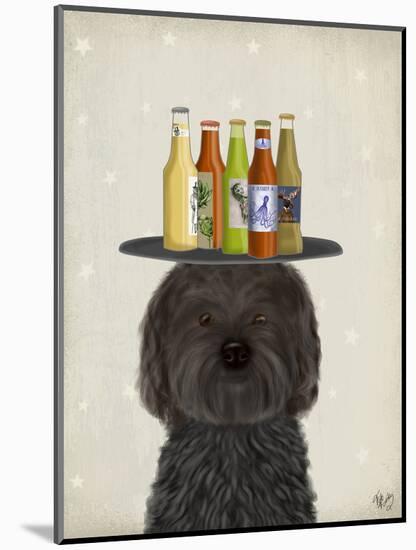 Labradoodle Black Beer Lover-Fab Funky-Mounted Art Print