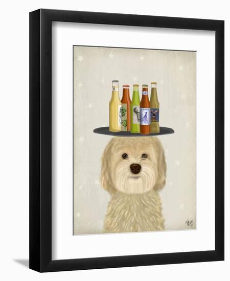 Labradoodle Blonde Beer Lover-Fab Funky-Framed Art Print