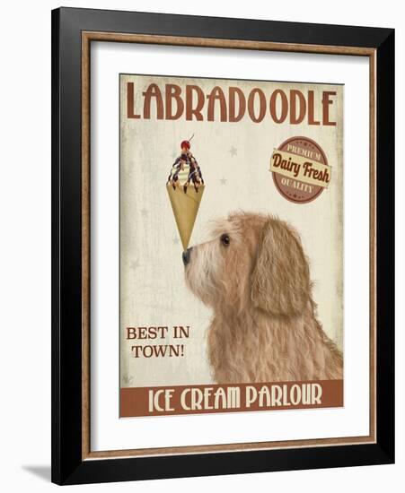 Labradoodle, Golden, Ice Cream-Fab Funky-Framed Art Print