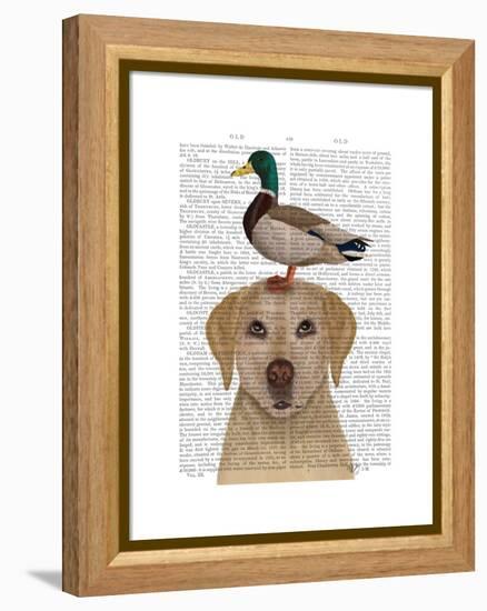 Labrador and Duck-Fab Funky-Framed Stretched Canvas